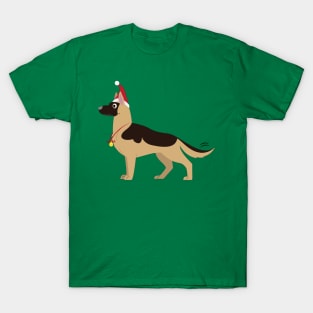 Cartoon German Shepherd Dog GSD at the Holidays T-Shirt